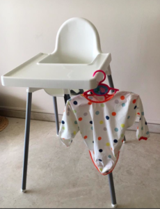 Ikea high chair, full length bib - Baby led weaning