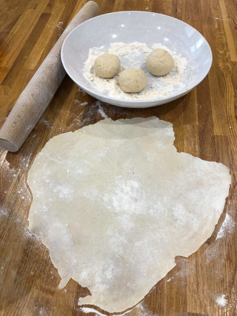 roll out each flat bread