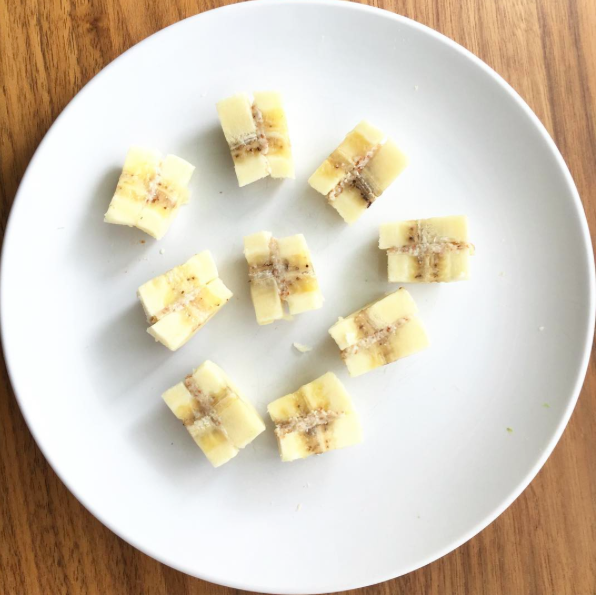 baby led weaning - banana-nut sandwiches