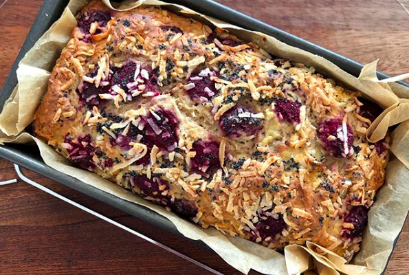 Ava’s Raspberry Coconut Breakfast Loaf