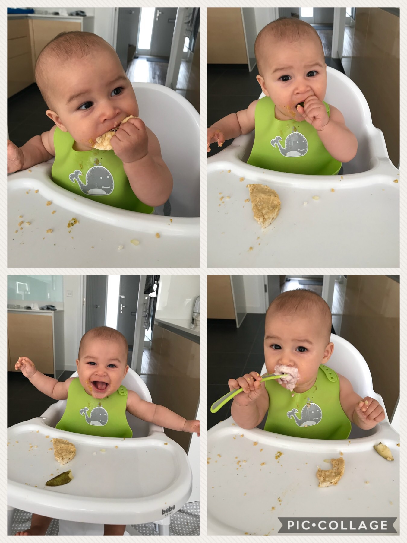 I am still getting used to the gagging, but Leo 6mo seems so unphased