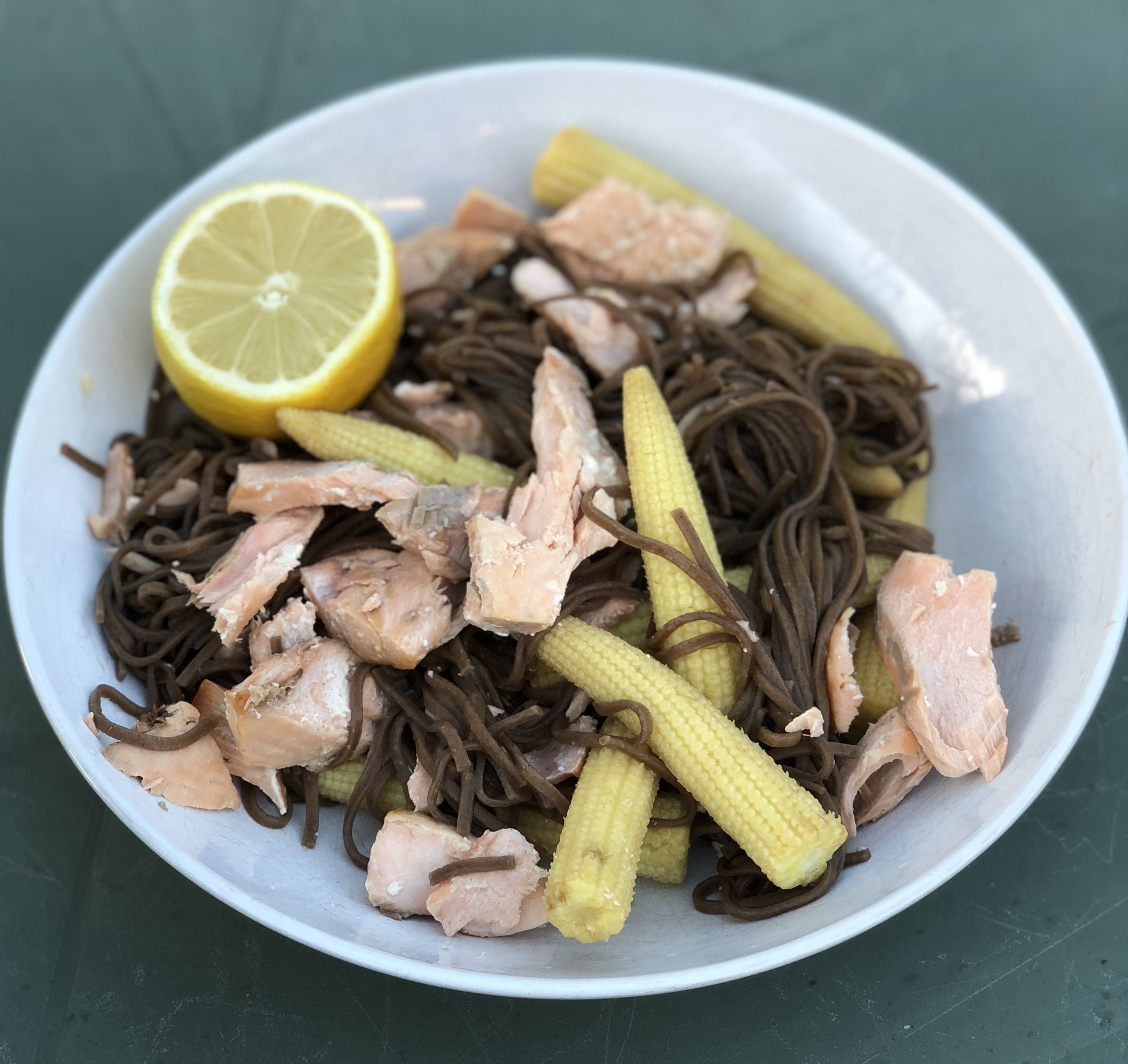 Salmon Soba Noodles (4 Ingredients)