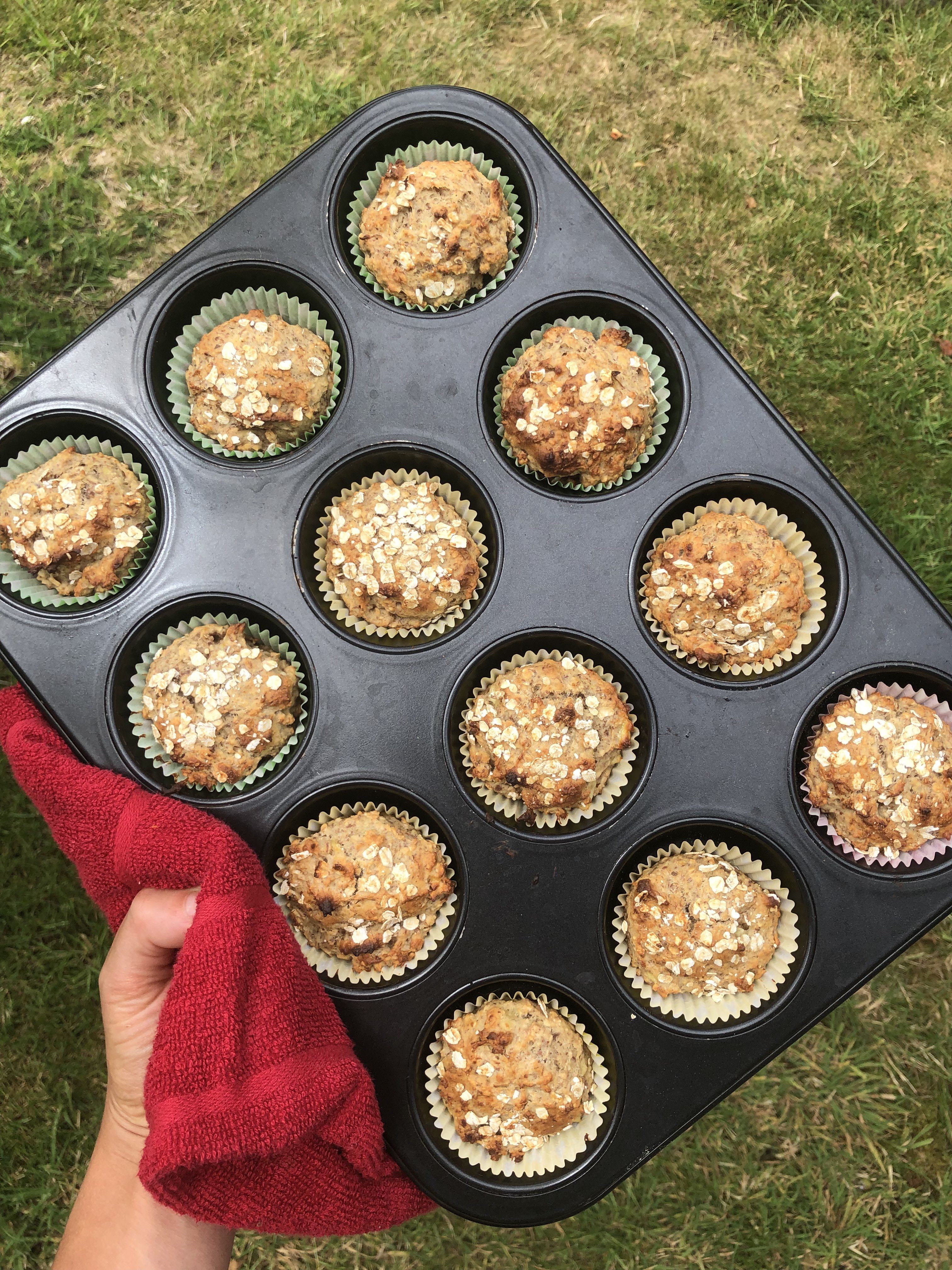 Healthy Oatmeal Muffins (egg free, dairy free, no sugar)