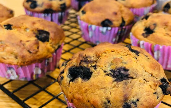 Fluffy Blueberry Muffins (Vegan)