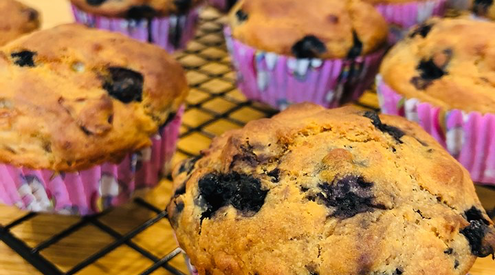 Fluffy Blueberry Muffins (Vegan)