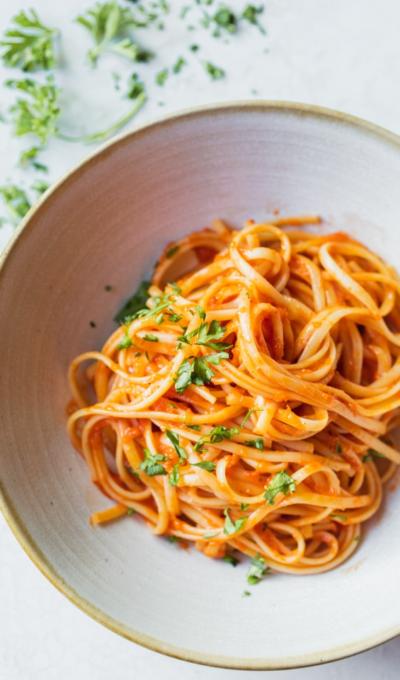 Roasted Red Pepper Spaghetti