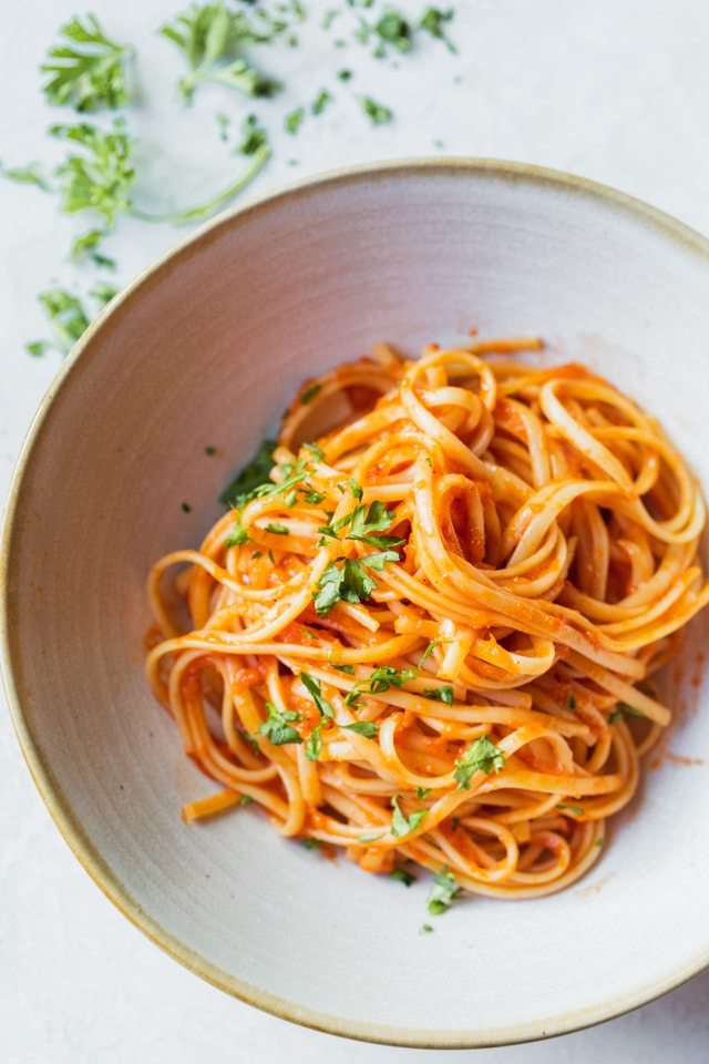 Roasted Red Pepper Spaghetti