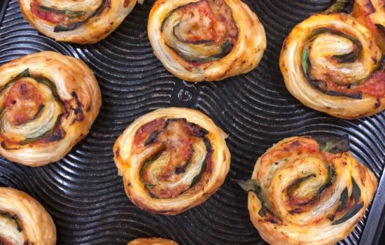 Spinach & Tomato Pinwheels (3 ingredients)