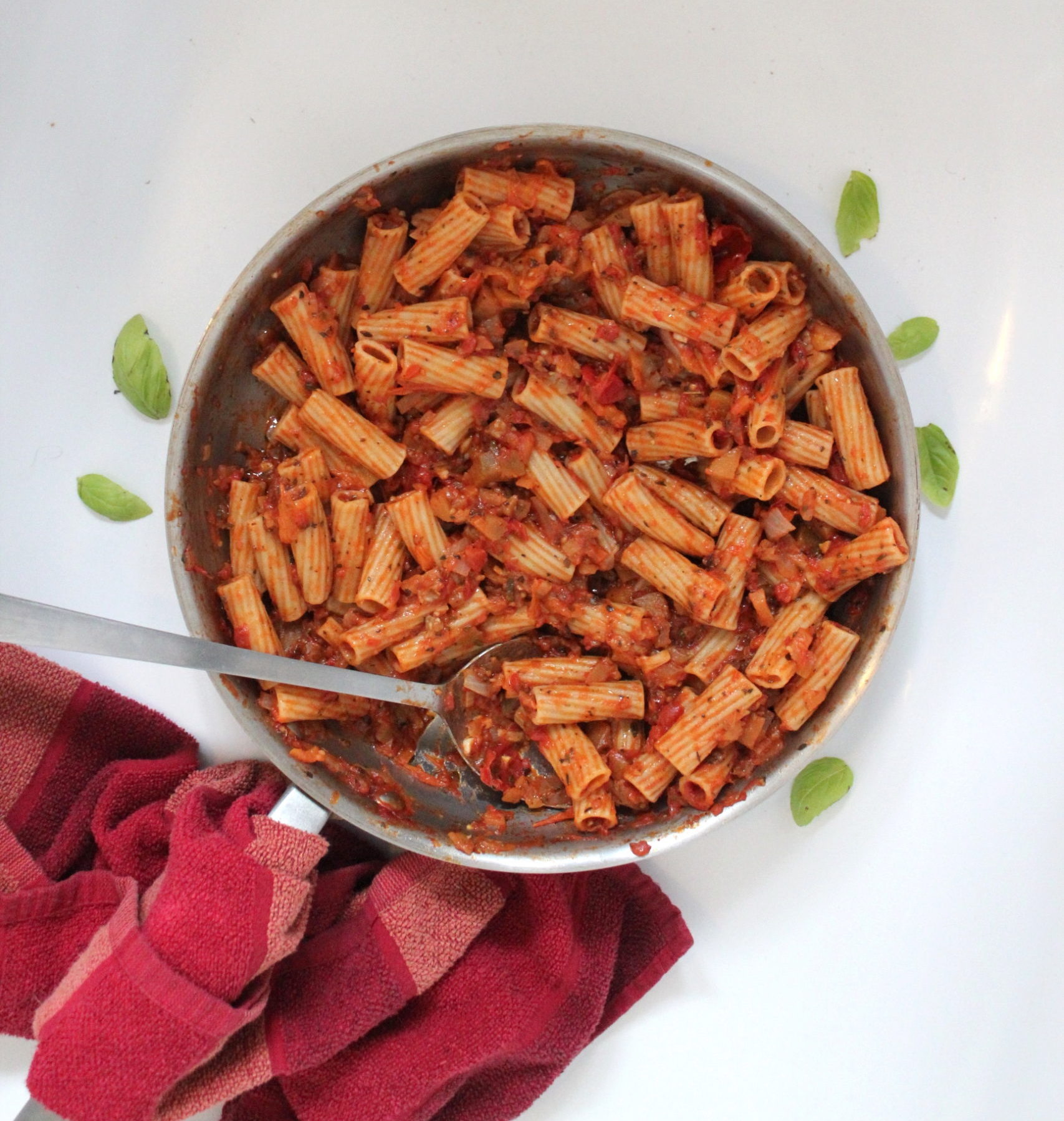 Tomato and eggplant penne