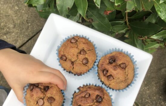 Chocolate banana muffins (with lentils)