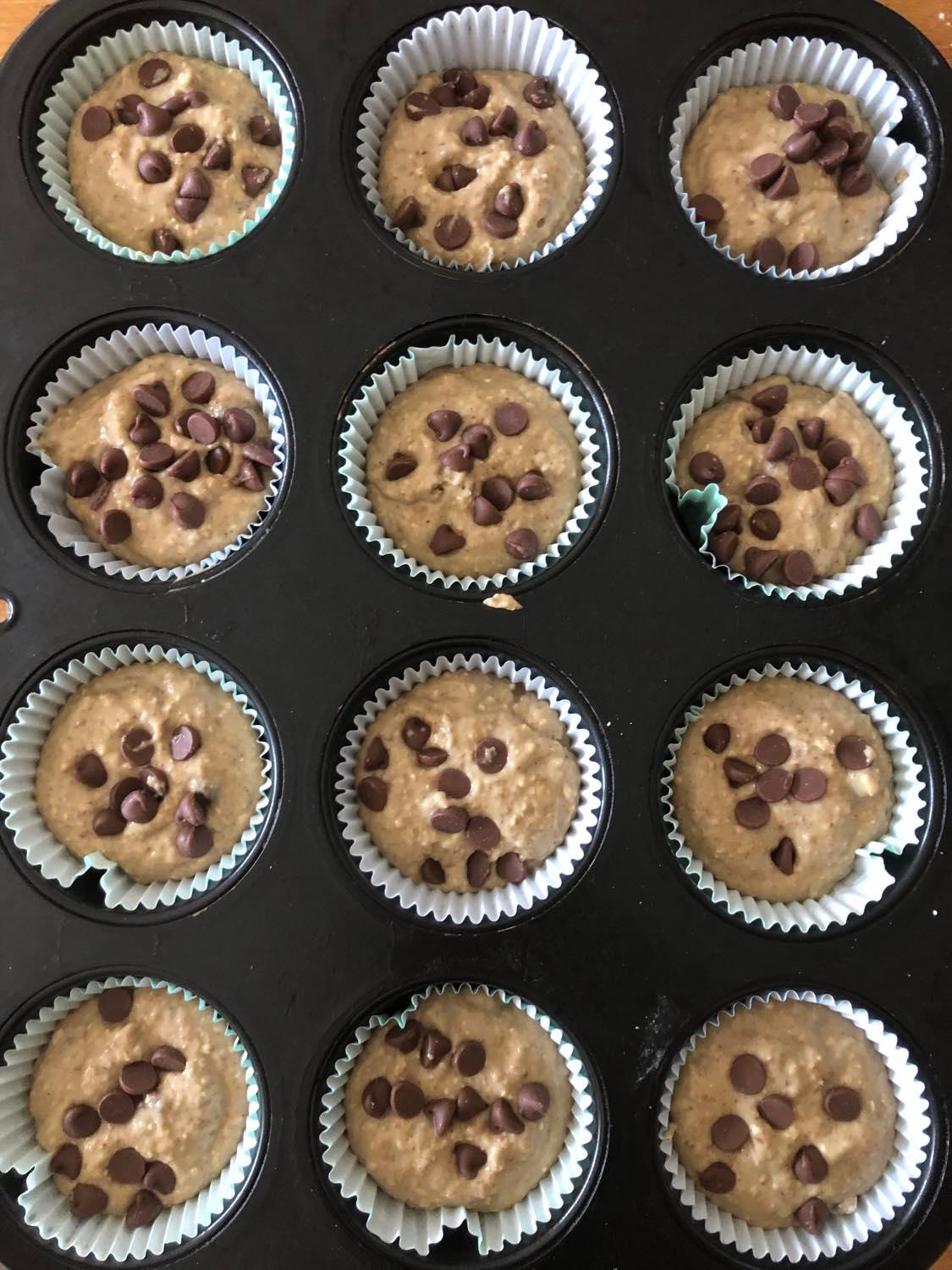 chocolate chips lentil muffins